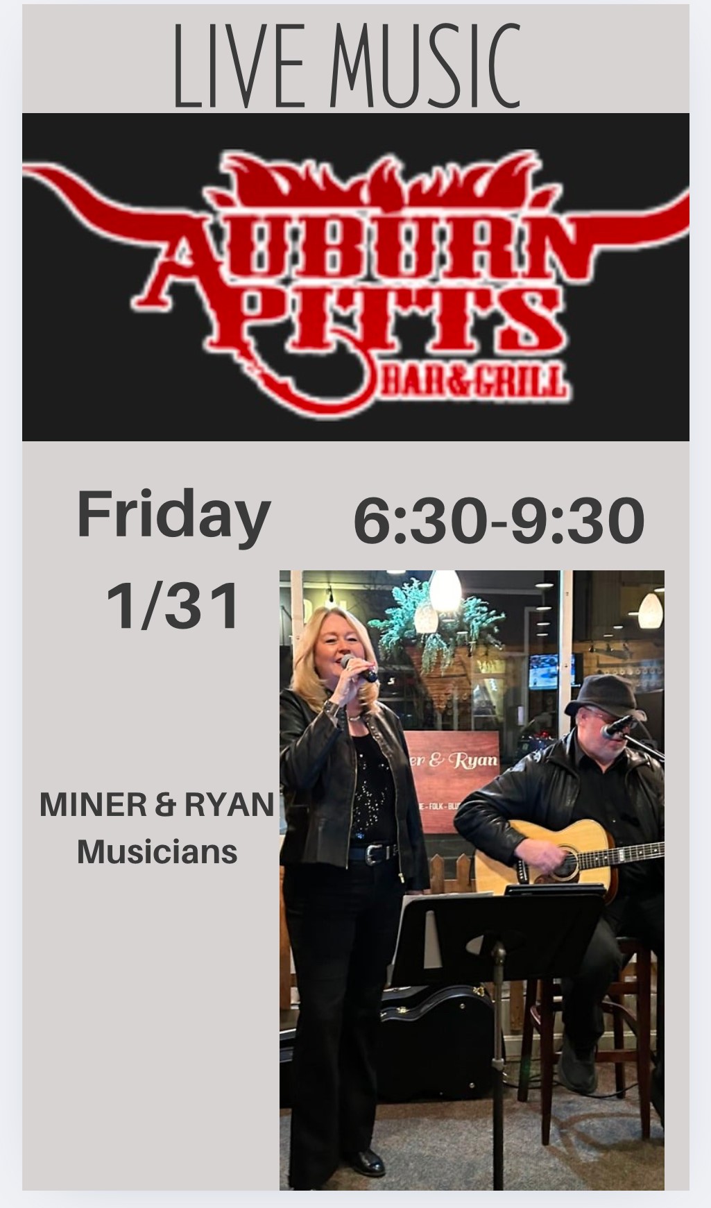 Live Music: Miner & Ryan Musicians